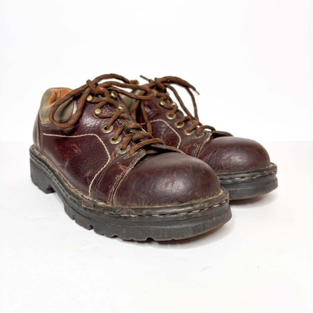 VTG Y2K 90’s Dr. Martens Look Classic Brown Leather Oxfords Chunky Size 10.5